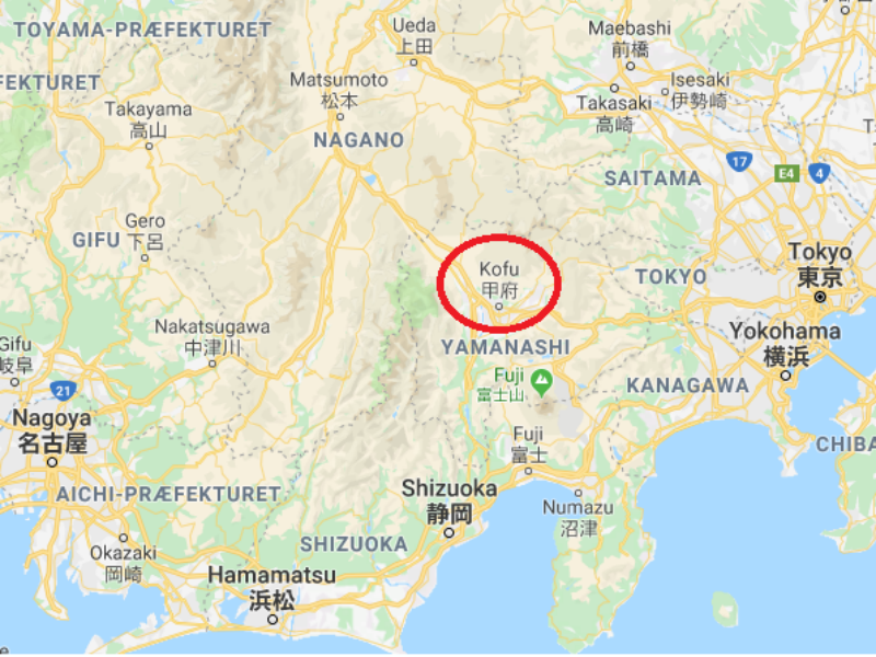 Kofu Japan Map